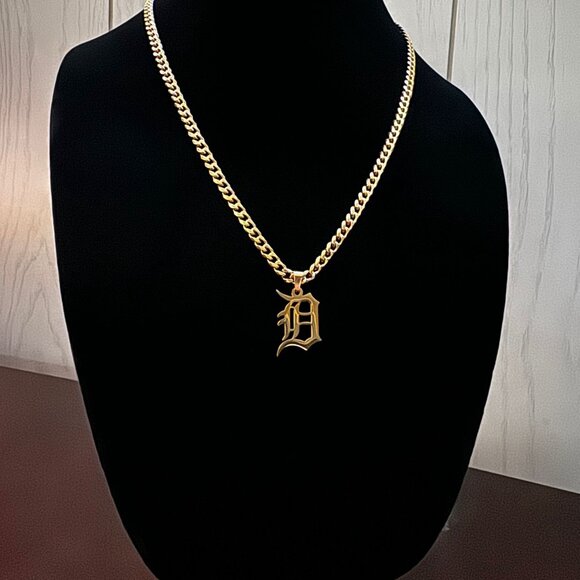 Gold Detroit Tigers 5mm Cuban Chain - 22 Inch Chain - MLB - Christmas Gifts - Picture 2 of 2